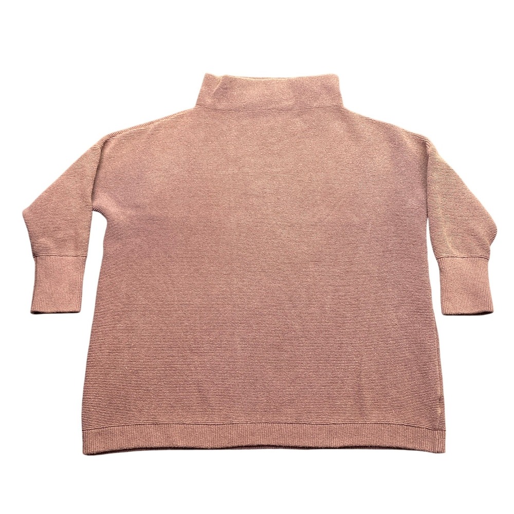 Free People Ottoman Slouchy Tunic Sweater Mauve Pink Ribbed Mock Neck Large